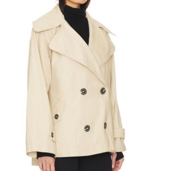Free People Highlands Peacoat Medium Oversized Relaxed 100% Cotton - Picture 7 of 7